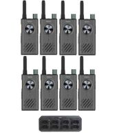 Set van 8 Hytera S1 LF vergunning vrije analoge UHF PMR446 portofoons met multilader