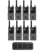 Set van 8 Hytera S1 Pro LF vergunning vrije Digitale UHF PMR446 portofoons en multilader