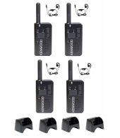 Set van 4 stuks Kenwood PKT-23E IP54 met KHS-34 oortje en laders