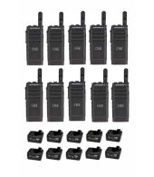 Set van 10 Motorola SL1600 DMR UHF IP54 3Watt portofoon met tafellader