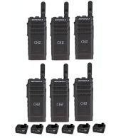 Set van 6 Motorola SL1600 DMR UHF IP54 3Watt portofoon met tafellader